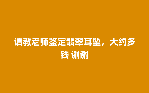 请教老师鉴定翡翠耳坠，大约多钱 谢谢