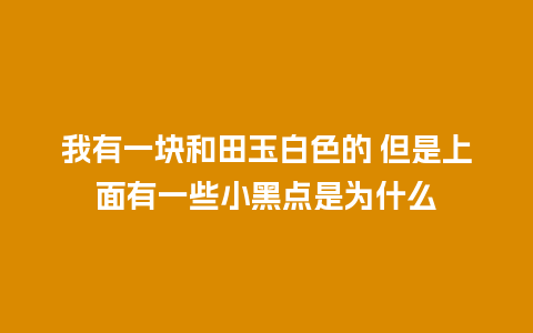 我有一块和田玉白色的 但是上面有一些小黑点是为什么