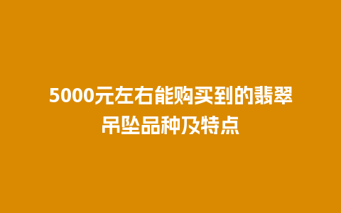 5000元左右能购买到的翡翠吊坠品种及特点