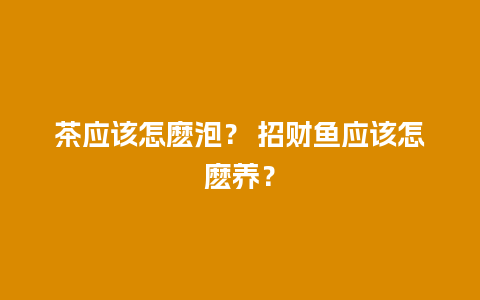 茶应该怎麽泡？ 招财鱼应该怎麽养？