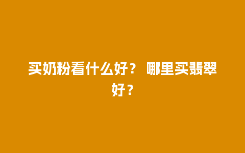 买奶粉看什么好？ 哪里买翡翠好？