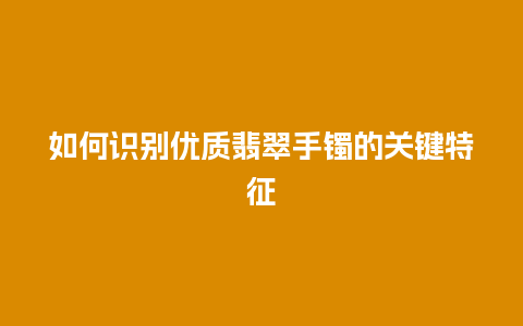 如何识别优质翡翠手镯的关键特征
