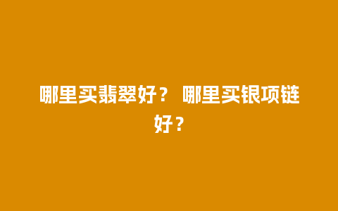 哪里买翡翠好？ 哪里买银项链好？