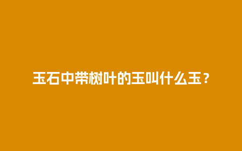 玉石中带树叶的玉叫什么玉？