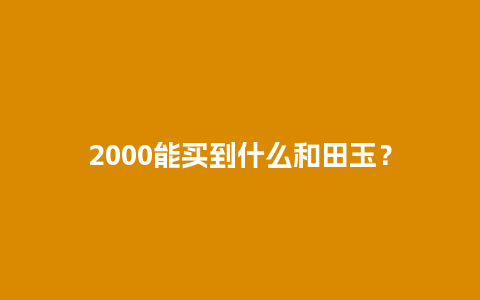 2000能买到什么和田玉？