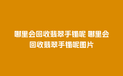 哪里会回收翡翠手镯呢 哪里会回收翡翠手镯呢图片