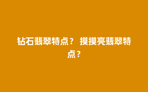 钻石翡翠特点？ 摸摸亮翡翠特点？