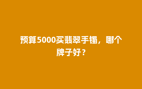 预算5000买翡翠手镯，哪个牌子好？