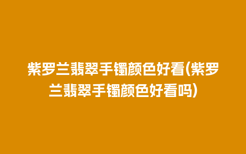 紫罗兰翡翠手镯颜色好看(紫罗兰翡翠手镯颜色好看吗)