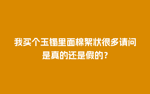 我买个玉镯里面棉絮状很多请问是真的还是假的？