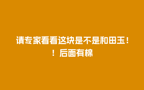 请专家看看这块是不是和田玉！！后面有棉