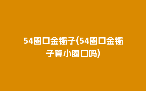 54圈口金镯子(54圈口金镯子算小圈口吗)