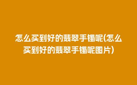 怎么买到好的翡翠手镯呢(怎么买到好的翡翠手镯呢图片)