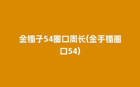 金镯子54圈口周长(金手镯圈口54)