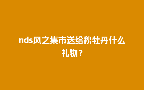 nds风之集市送给秋牡丹什么礼物？