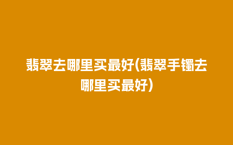 翡翠去哪里买最好(翡翠手镯去哪里买最好)