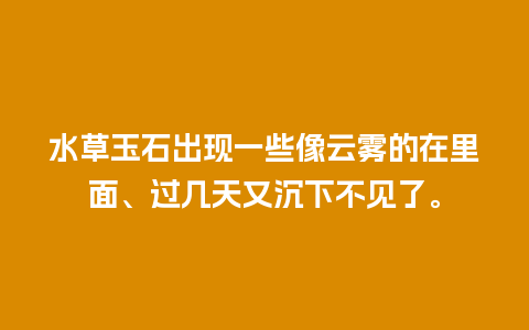 水草玉石出现一些像云雾的在里面、过几天又沉下不见了。