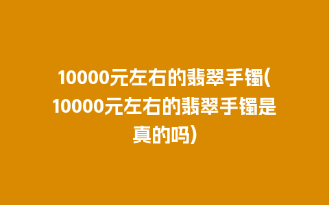 10000元左右的翡翠手镯(10000元左右的翡翠手镯是真的吗)