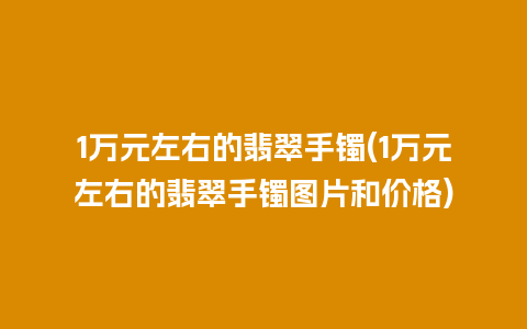 1万元左右的翡翠手镯(1万元左右的翡翠手镯图片和价格)