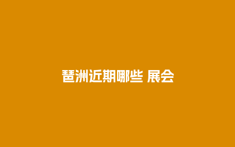 琶洲近期哪些 展会