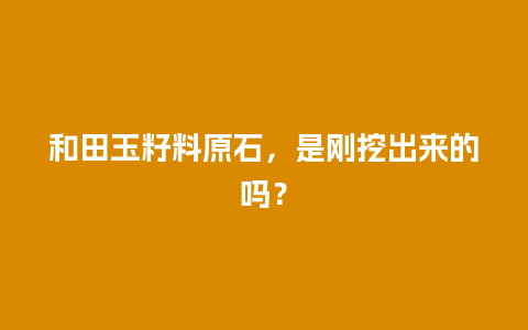 和田玉籽料原石，是刚挖出来的吗？