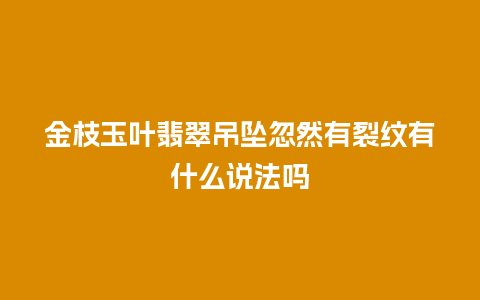 金枝玉叶翡翠吊坠忽然有裂纹有什么说法吗