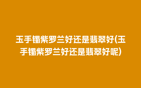 玉手镯紫罗兰好还是翡翠好(玉手镯紫罗兰好还是翡翠好呢)