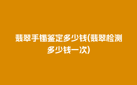 翡翠手镯鉴定多少钱(翡翠检测多少钱一次)