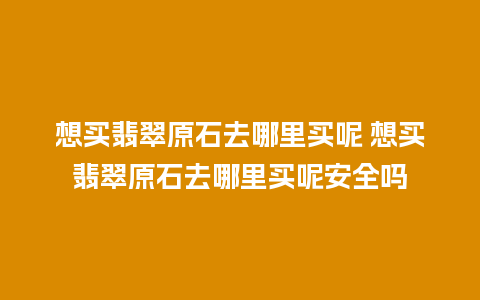 想买翡翠原石去哪里买呢 想买翡翠原石去哪里买呢安全吗