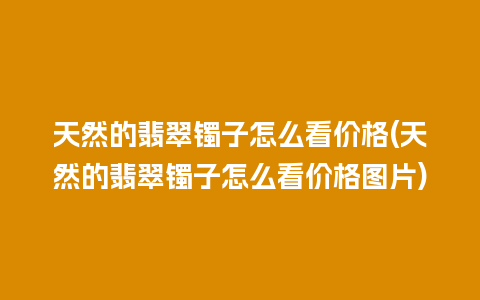 天然的翡翠镯子怎么看价格(天然的翡翠镯子怎么看价格图片)