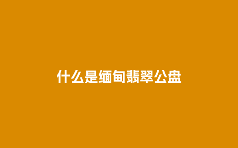 什么是缅甸翡翠公盘