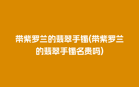 带紫罗兰的翡翠手镯(带紫罗兰的翡翠手镯名贵吗)