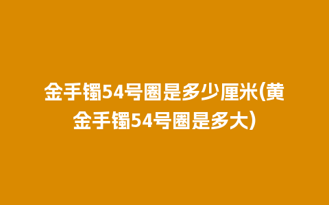 金手镯54号圈是多少厘米(黄金手镯54号圈是多大)