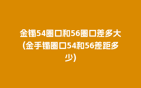 金镯54圈口和56圈口差多大(金手镯圈口54和56差距多少)