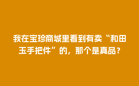 我在宝珍商城里看到有卖“和田玉手把件”的，那个是真品？