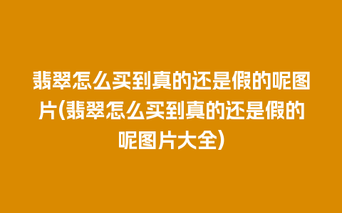 翡翠怎么买到真的还是假的呢图片(翡翠怎么买到真的还是假的呢图片大全)