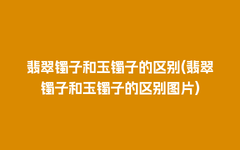 翡翠镯子和玉镯子的区别(翡翠镯子和玉镯子的区别图片)