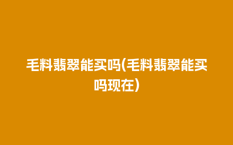 毛料翡翠能买吗(毛料翡翠能买吗现在)