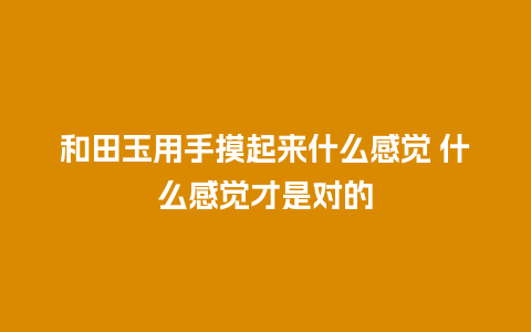 和田玉用手摸起来什么感觉 什么感觉才是对的