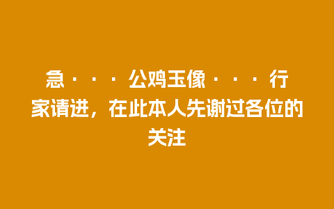 急··· 公鸡玉像··· 行家请进，在此本人先谢过各位的关注