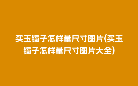 买玉镯子怎样量尺寸图片(买玉镯子怎样量尺寸图片大全)