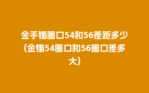 金手镯圈口54和56差距多少(金镯54圈口和56圈口差多大)