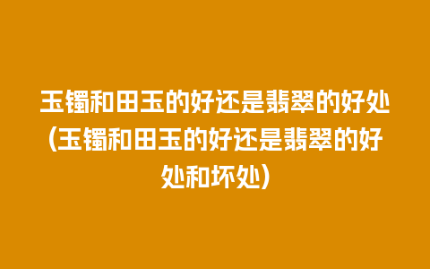 玉镯和田玉的好还是翡翠的好处(玉镯和田玉的好还是翡翠的好处和坏处)