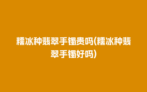 糯冰种翡翠手镯贵吗(糯冰种翡翠手镯好吗)