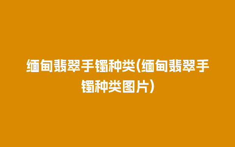 缅甸翡翠手镯种类(缅甸翡翠手镯种类图片)