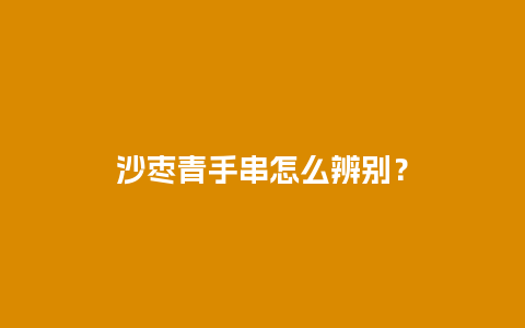 沙枣青手串怎么辨别？