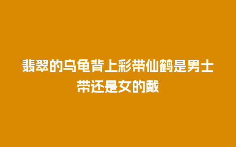 翡翠的乌龟背上彩带仙鹤是男士带还是女的戴