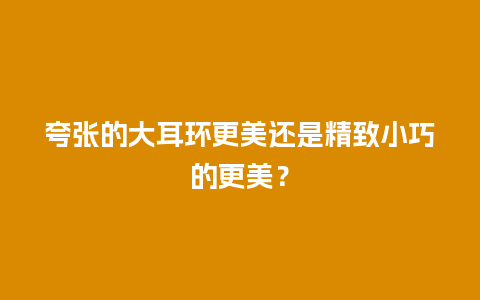 夸张的大耳环更美还是精致小巧的更美？