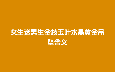 女生送男生金枝玉叶水晶黄金吊坠含义