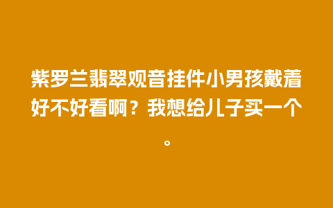 紫罗兰翡翠观音挂件小男孩戴着好不好看啊？我想给儿子买一个。